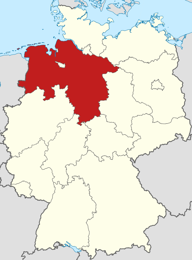 mapa Niedersachsen