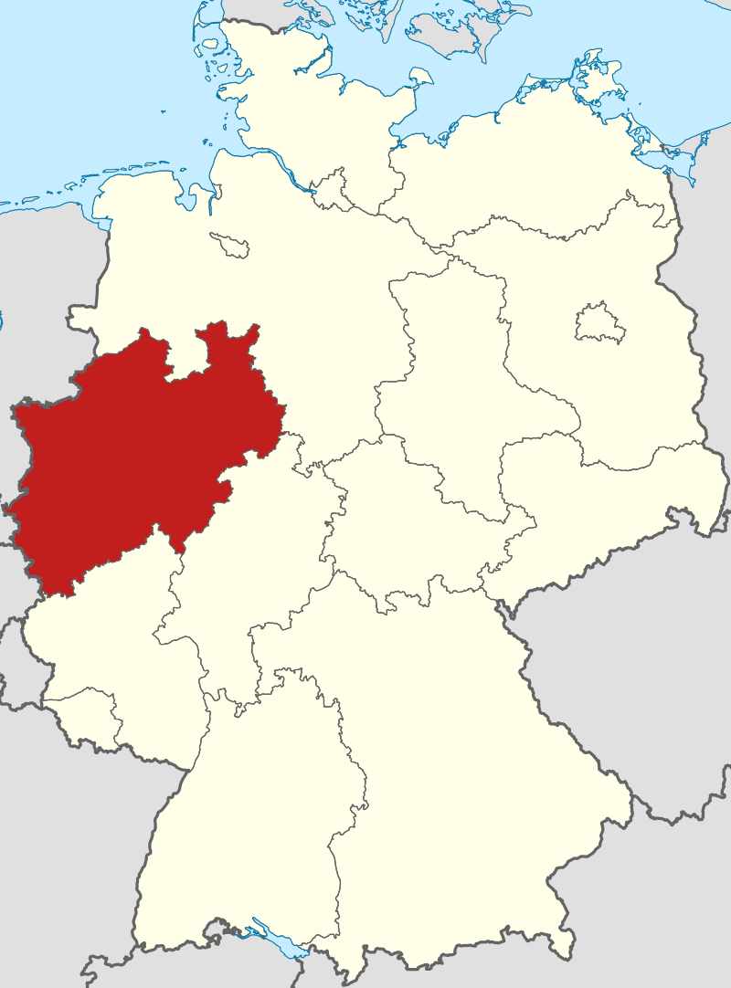 mapa Nordrhein-Westfalen