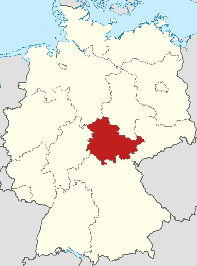 mapa Thüringen
